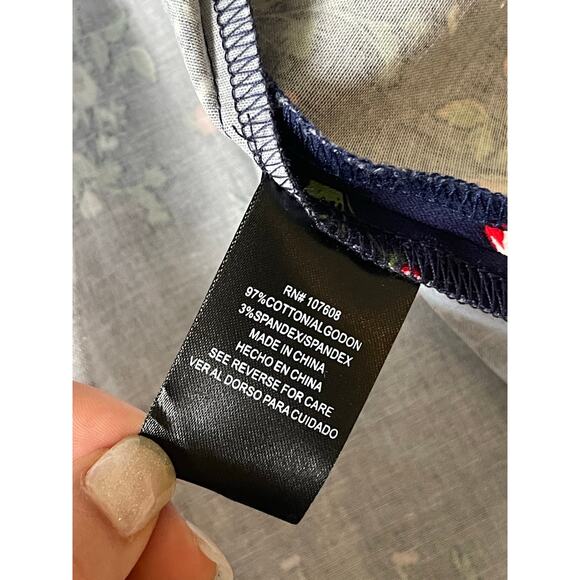 NWT Chetta B Women's Shift Fit Midi Dress Blue 10 Strawberry Floral Novelty Chic - Picture 6 of 16